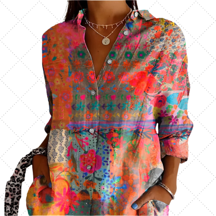 Chemise Femme à Fleurs Boutonnée | Légère