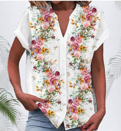 Blouse À Imprimé Floral Vintage