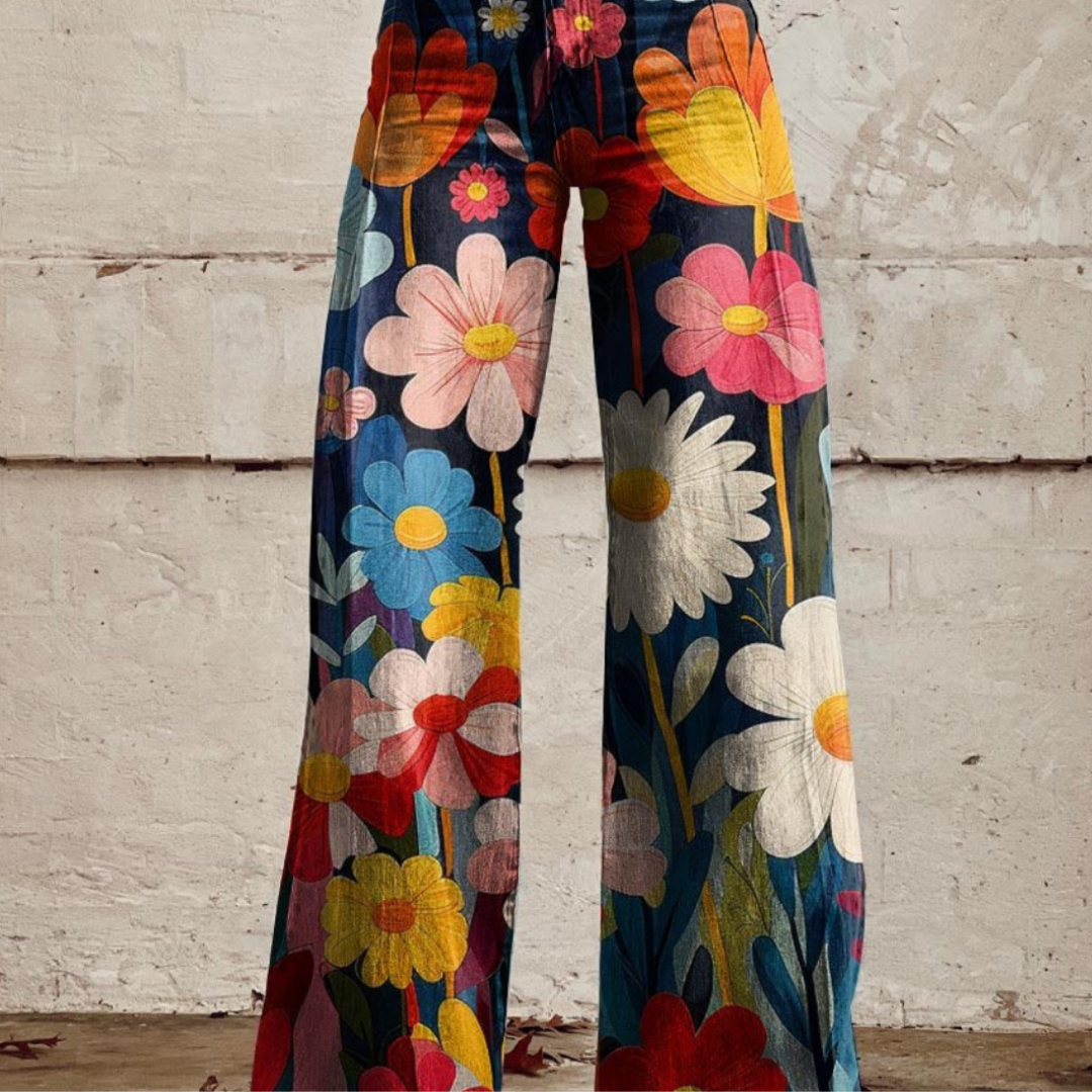 Marie | Chic Floral Summer Pants for Women | Baggy