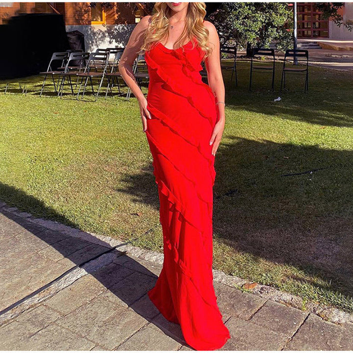 Robe Femme Élégante Longue à Volants | Maxi