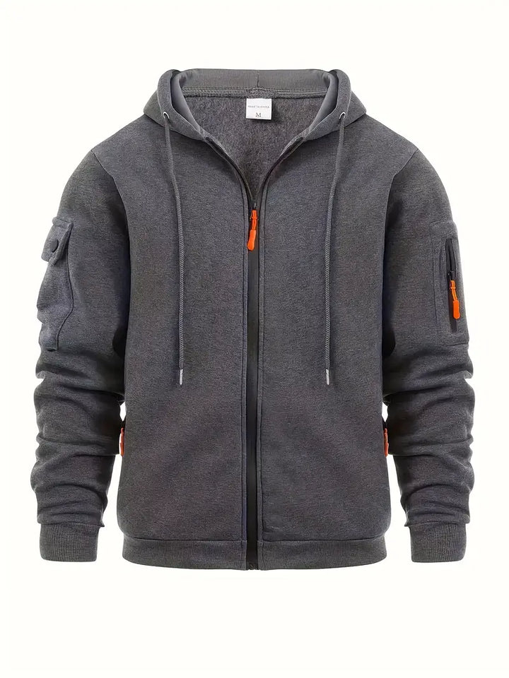 Sweat à capuche confortable en laine mélangée pour homme | Chaud