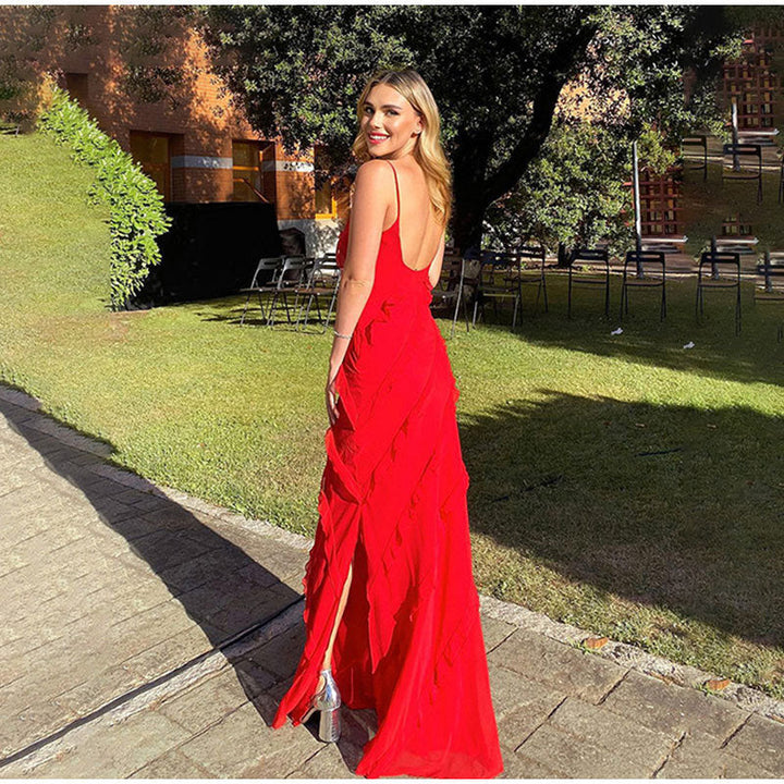 Robe Femme Élégante Longue à Volants | Maxi