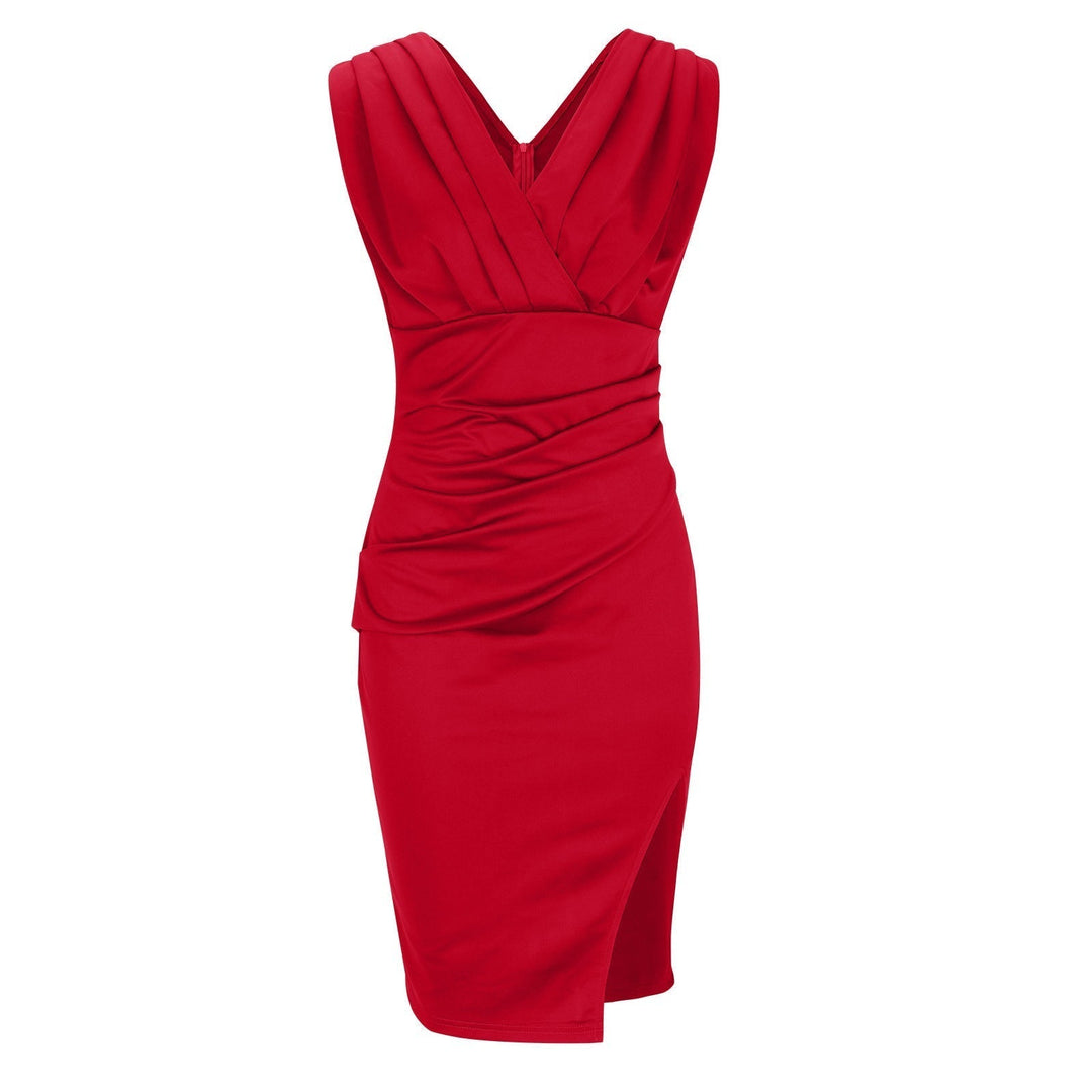 Robe Cintrée à Col en V pour Femme | Élégante et Sophistiquée
