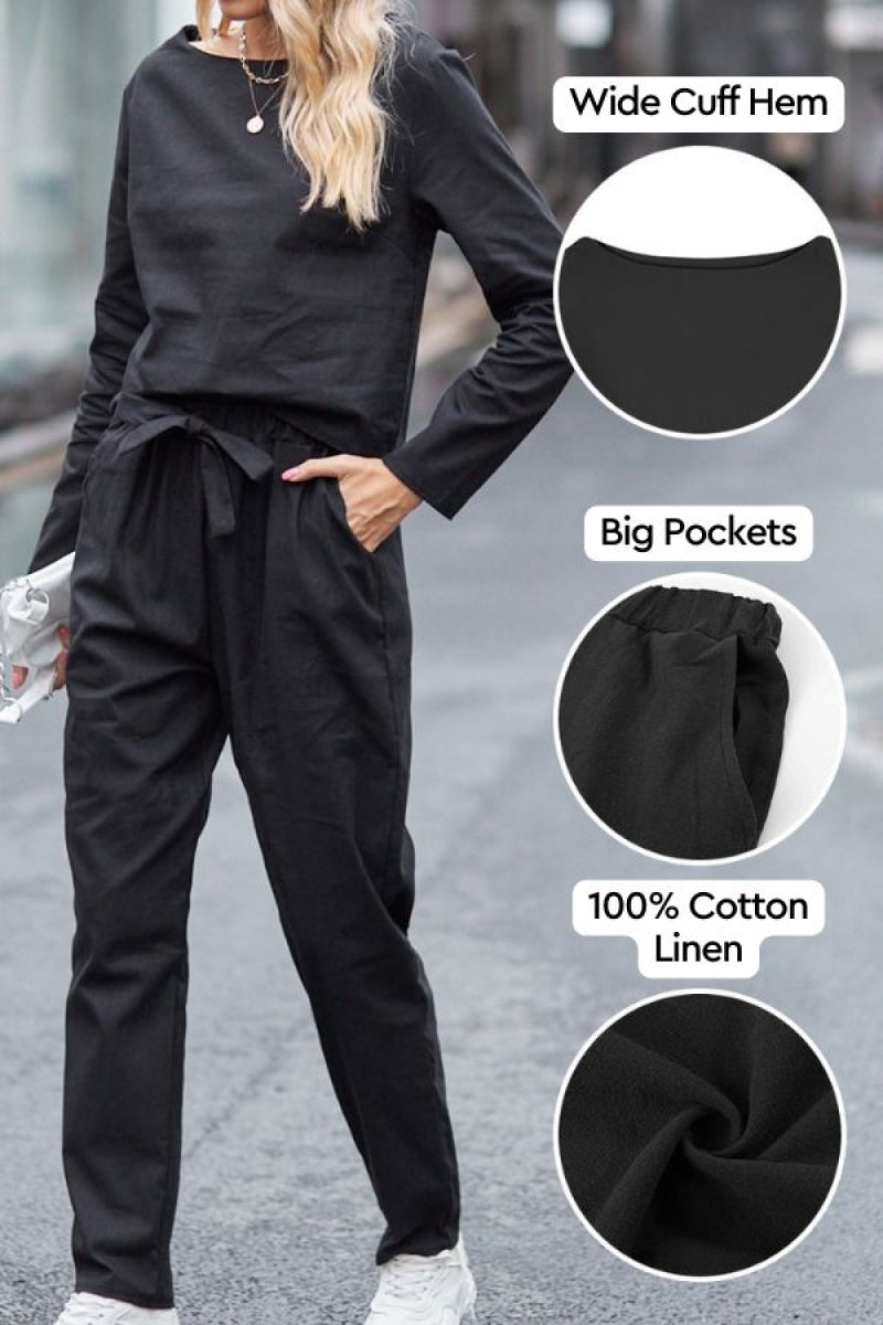 Ensemble Monochrome Élégant Pour Femme | Deux Pièces Légères