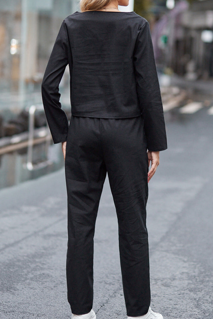 Ensemble Monochrome Élégant Pour Femme | Deux Pièces Légères