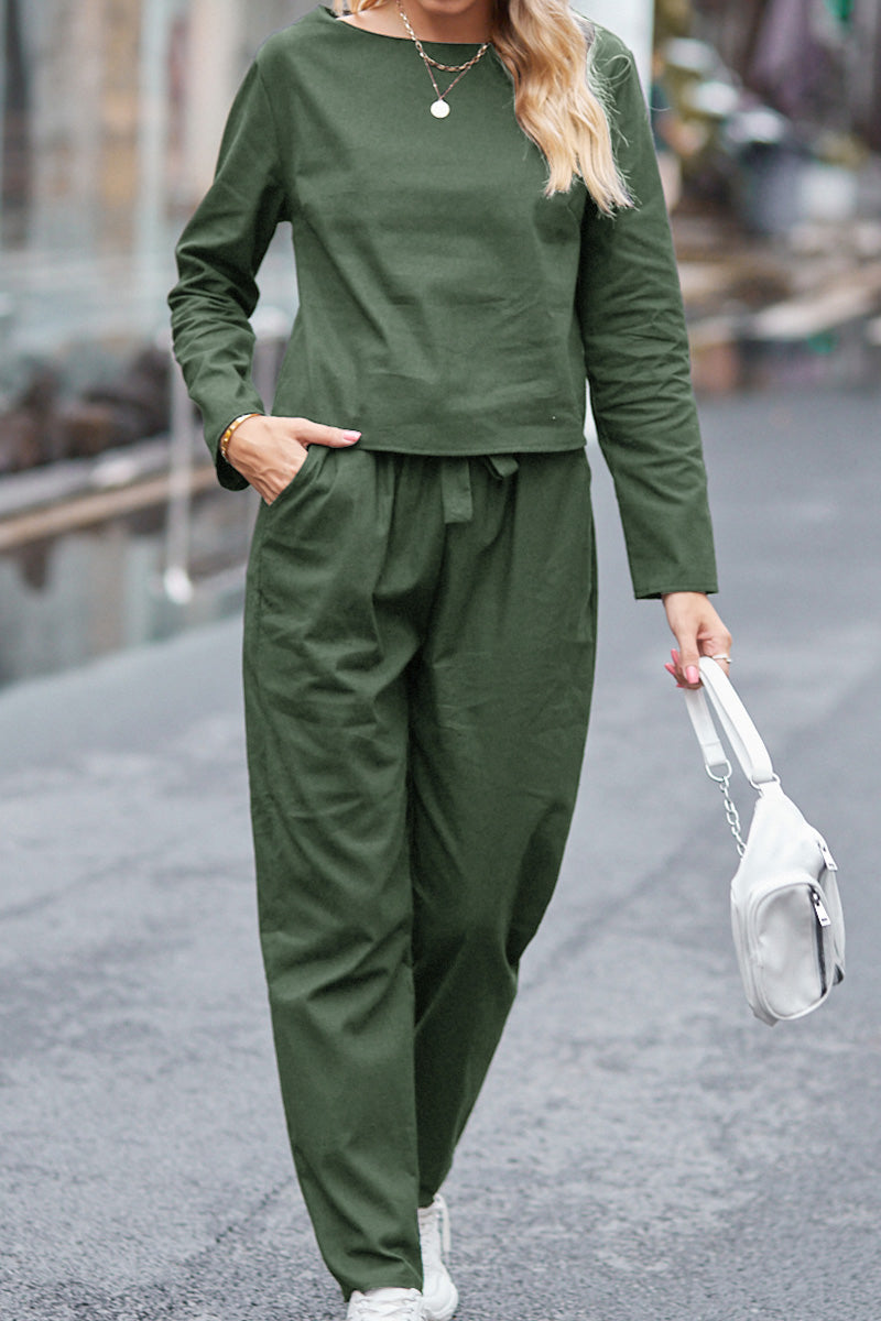 Ensemble Monochrome Élégant Pour Femme | Deux Pièces Légères