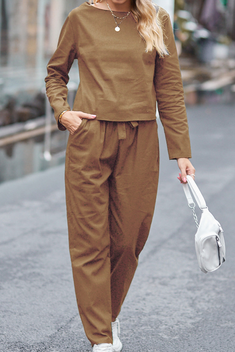Ensemble Monochrome Élégant Pour Femme | Deux Pièces Légères