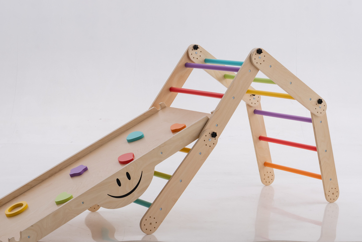Transformable triangle + Reversible climbing ramp | 2-in-1 foldable climbing structure