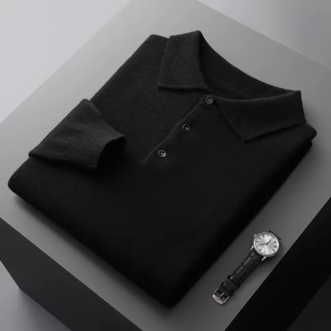 Polo Tricoté Raffiné Pour Hommes | Manches Longues