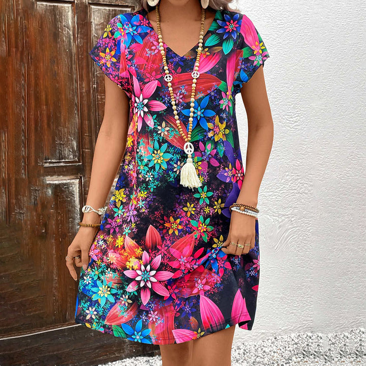 Vintage Floral Print Dress