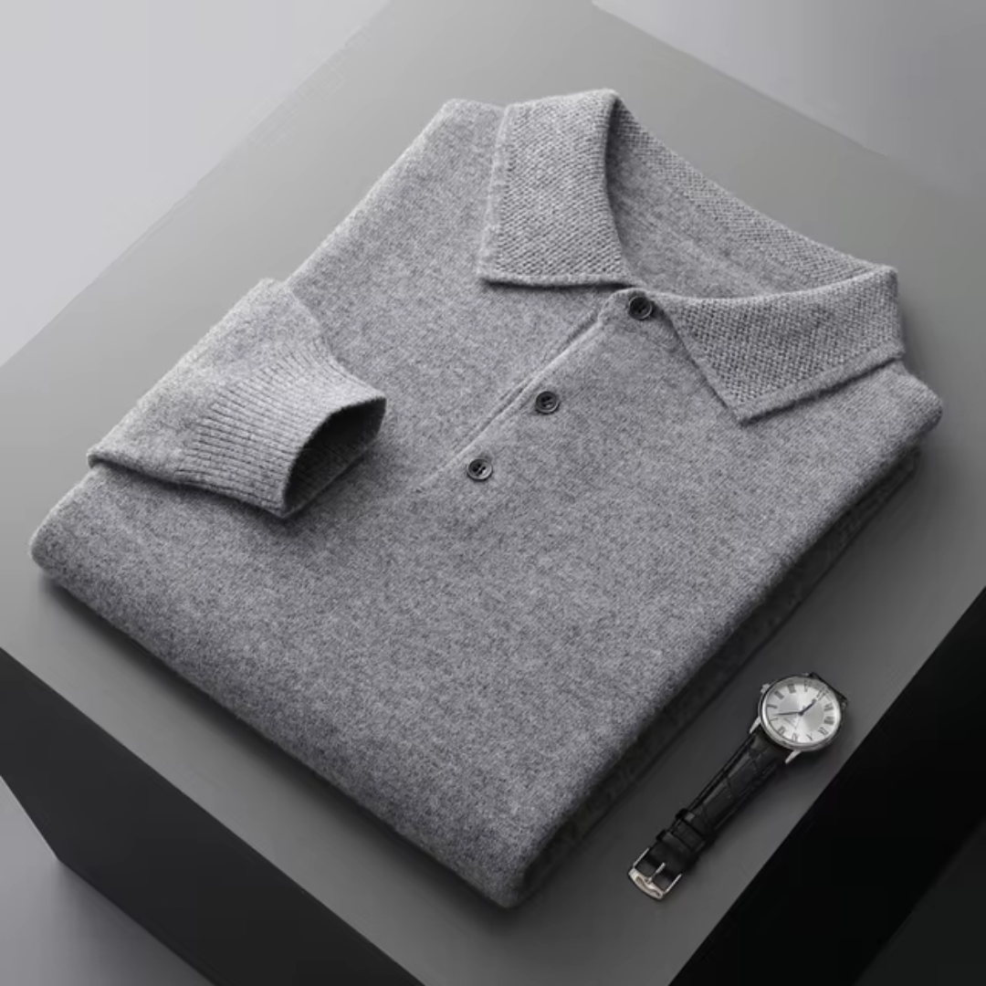 Polo Tricoté Raffiné Pour Hommes | Manches Longues