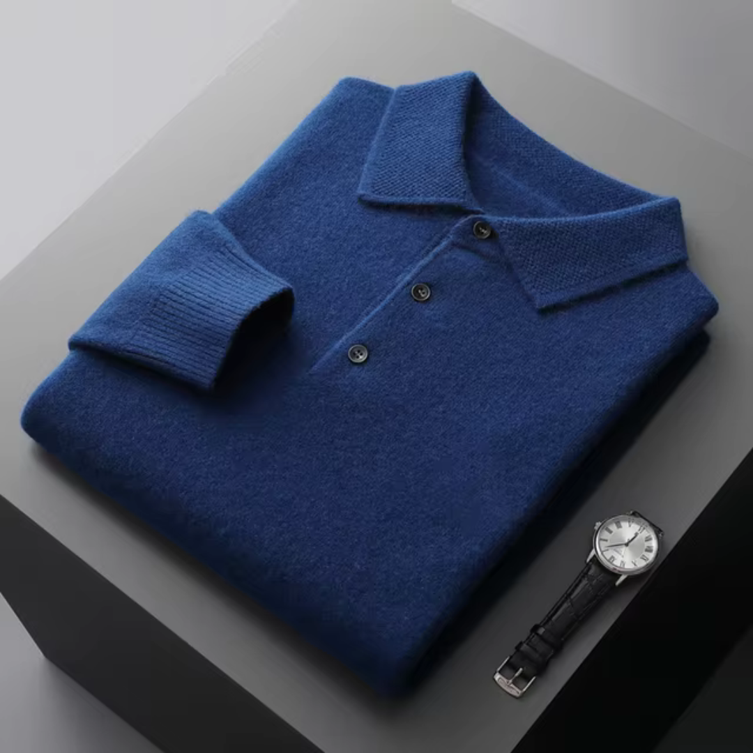 Polo Tricoté Raffiné Pour Hommes | Manches Longues