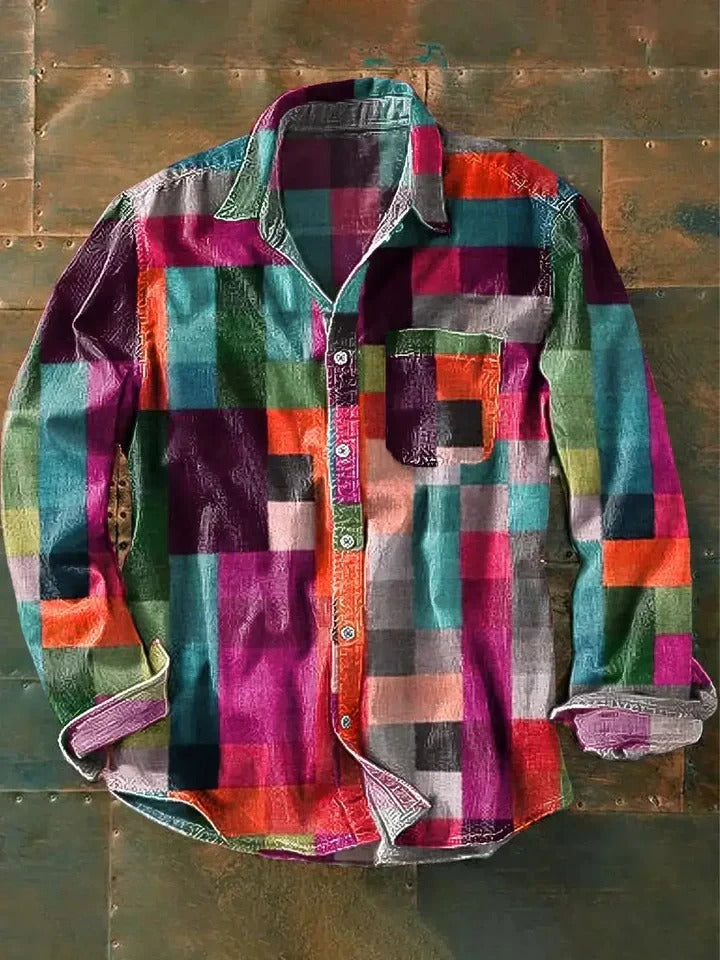 Spencer | Chemise unisexe à carreaux colorés