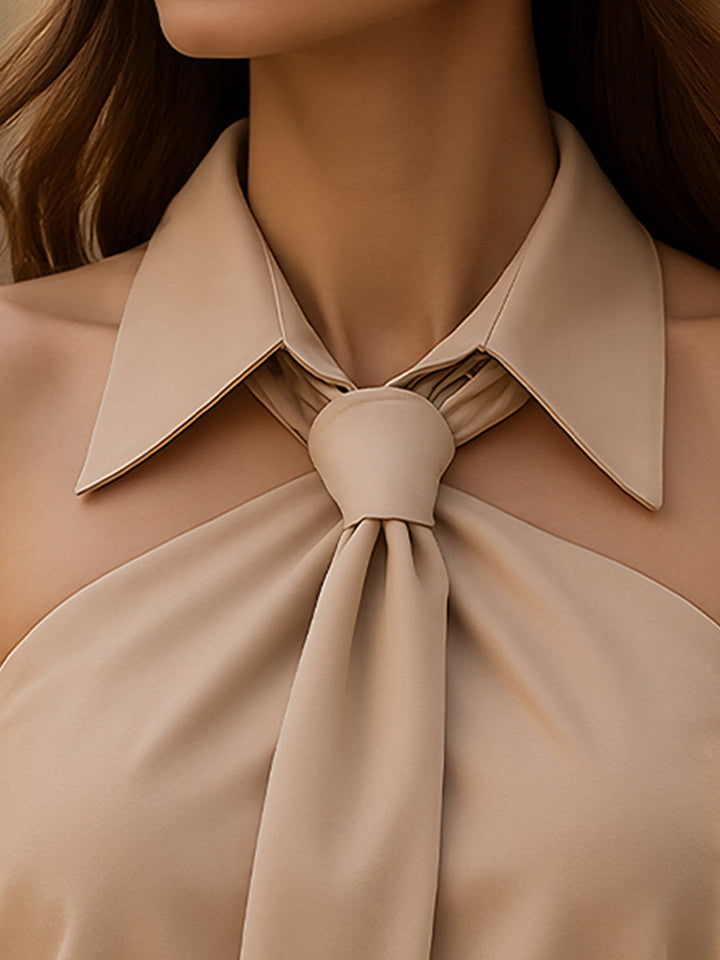 Chemisier Sans Manches Stylé à Col Halter | Coupe Tailleur