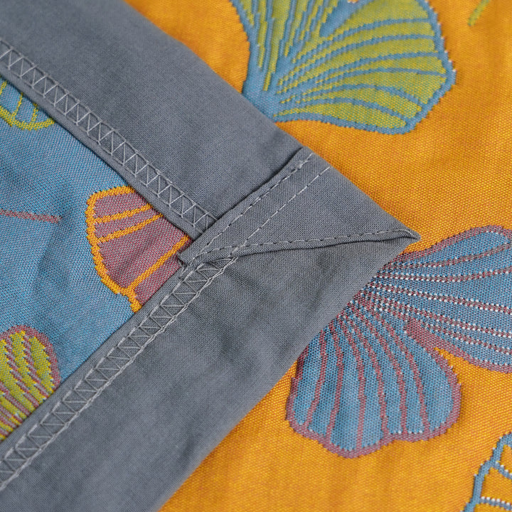 Couette Réversible en Coton à Motif de Feuilles
