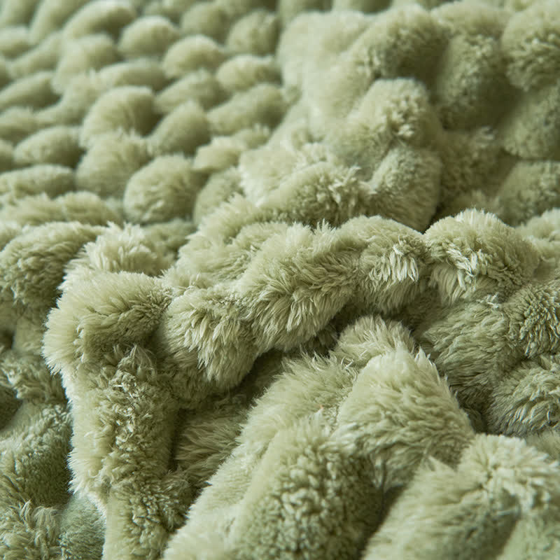 Couverture Réversible Épaisse en Polaire Corail