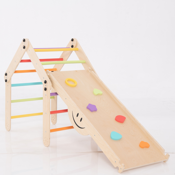 Transformable triangle + Reversible climbing ramp | 2-in-1 foldable climbing structure