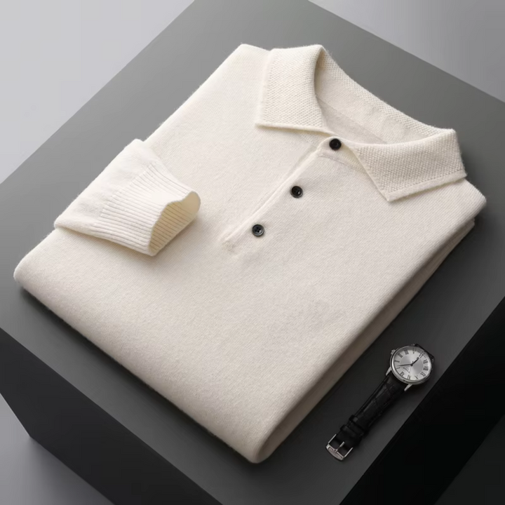 Polo Tricoté Raffiné Pour Hommes | Manches Longues