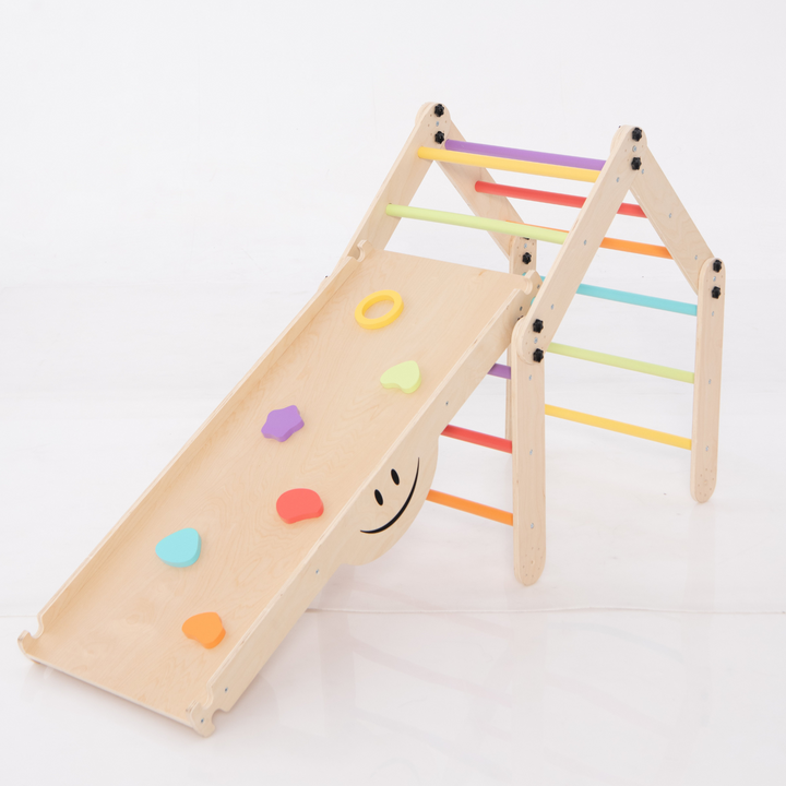 Transformable triangle + Reversible climbing ramp | 2-in-1 foldable climbing structure