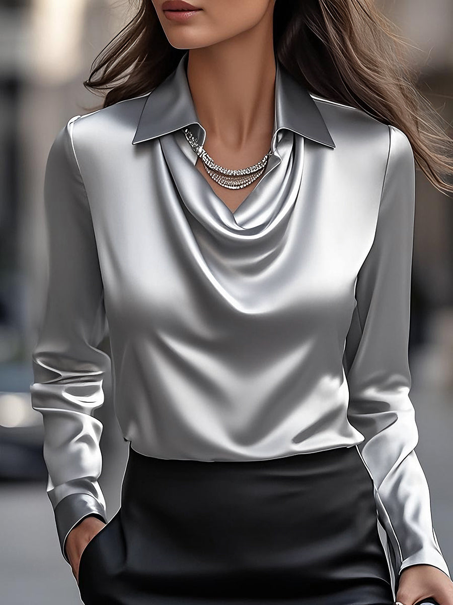Chemisier Élégant Drapé Pour Femme | Coupe Ample