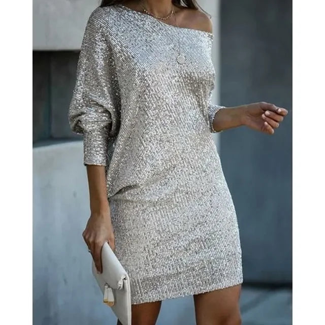 Robe Brillante Femme Asymétrique | Mini