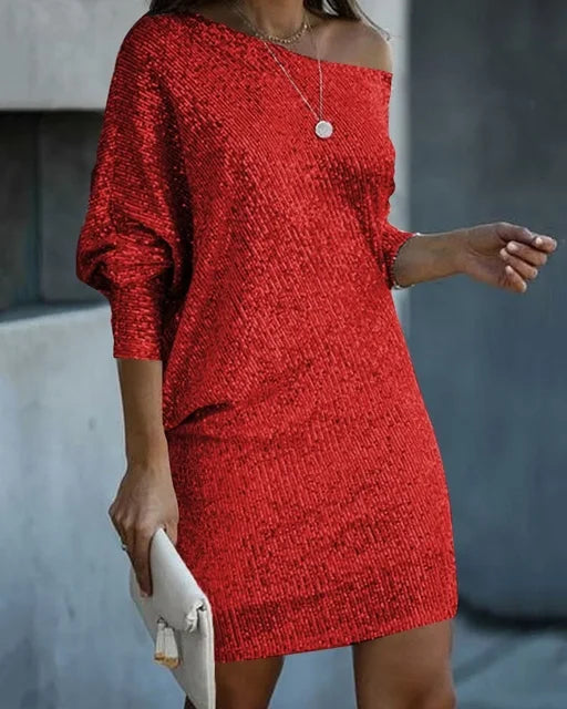 Robe Brillante Femme Asymétrique | Mini