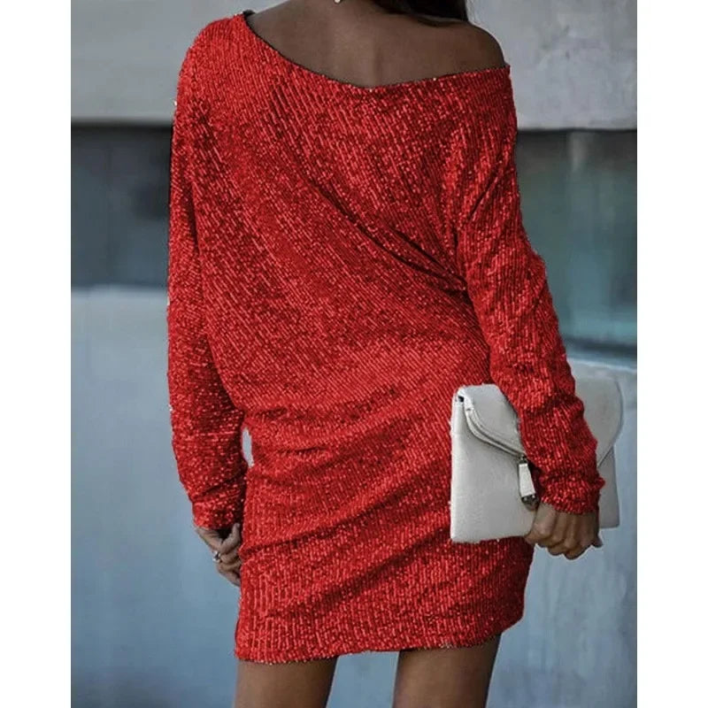 Robe Brillante Femme Asymétrique | Mini