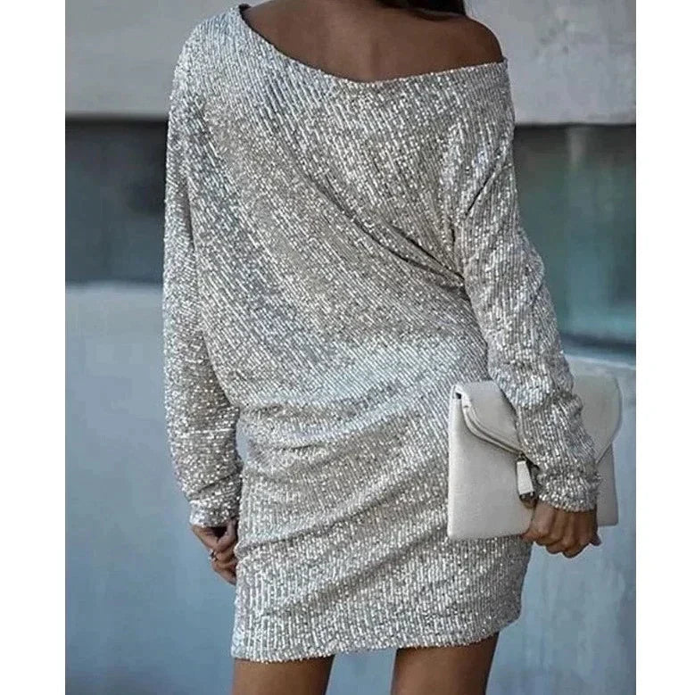 Robe Brillante Femme Asymétrique | Mini