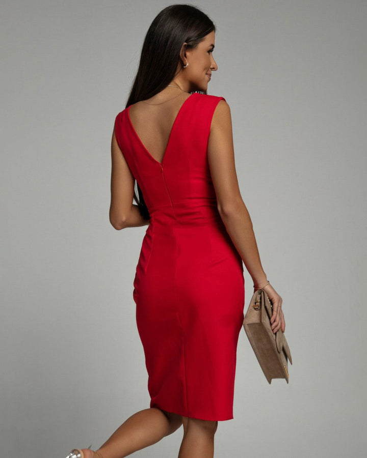 Robe Cintrée à Col en V pour Femme | Élégante et Sophistiquée