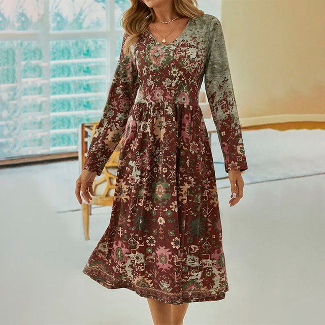 Robe Imprimée Style Ethnique Vintage