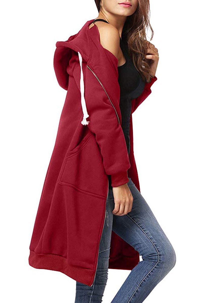 Sweat À Capuche Zippé Oversize Pour Femme | Coupe Longue