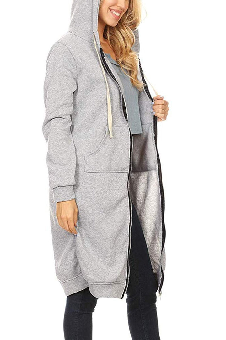 Sweat À Capuche Zippé Oversize Pour Femme | Coupe Longue
