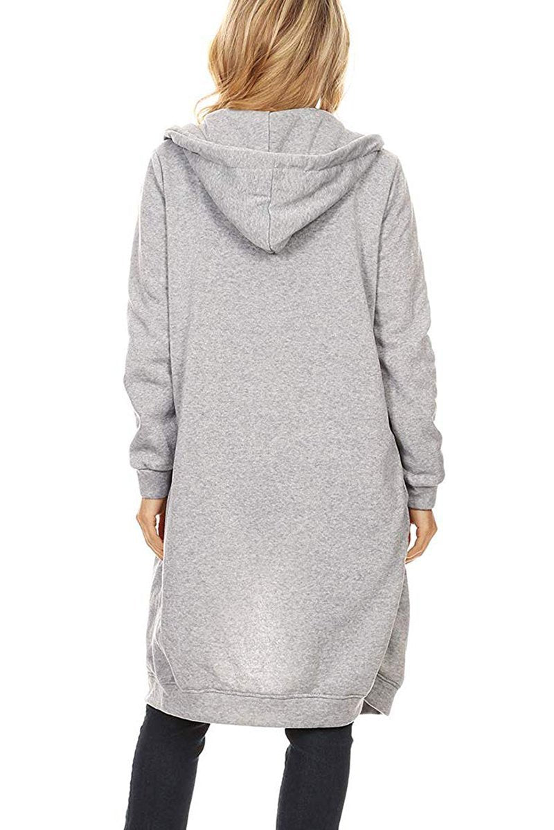 Sweat À Capuche Zippé Oversize Pour Femme | Coupe Longue
