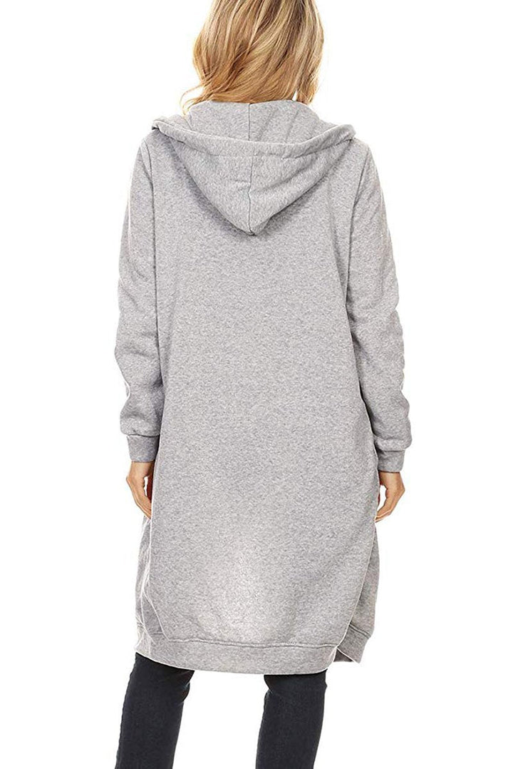 Sweat À Capuche Zippé Oversize Pour Femme | Coupe Longue