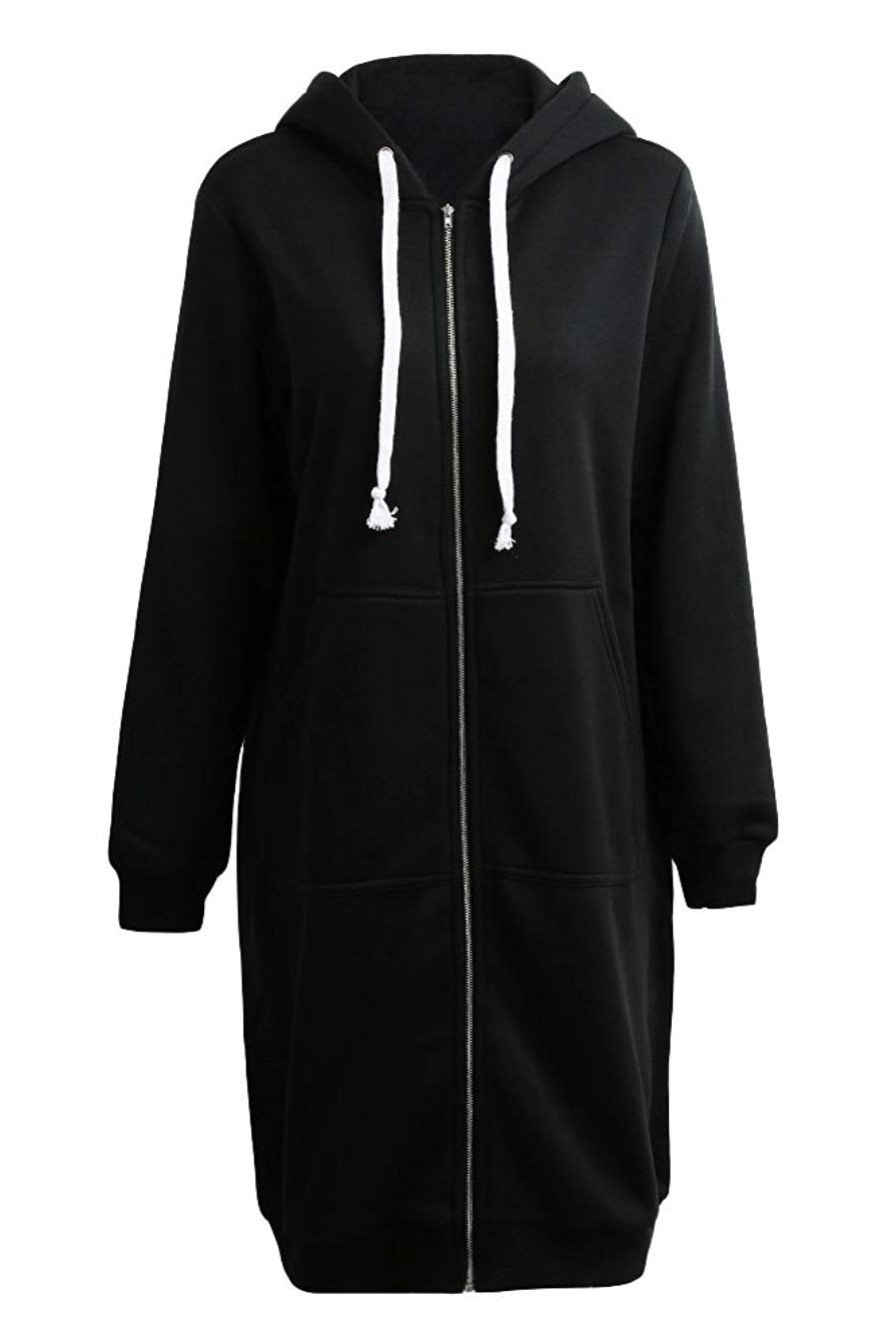 Sweat À Capuche Zippé Oversize Pour Femme | Coupe Longue