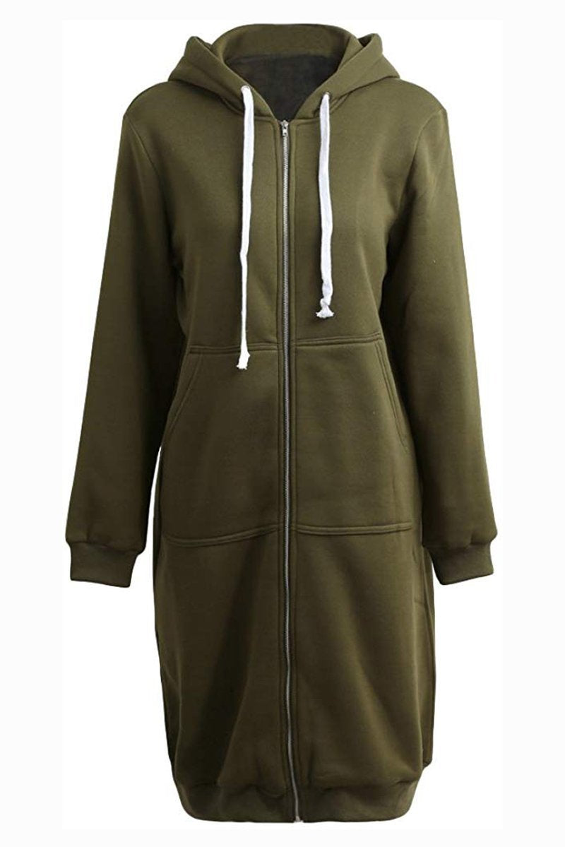 Sweat À Capuche Zippé Oversize Pour Femme | Coupe Longue