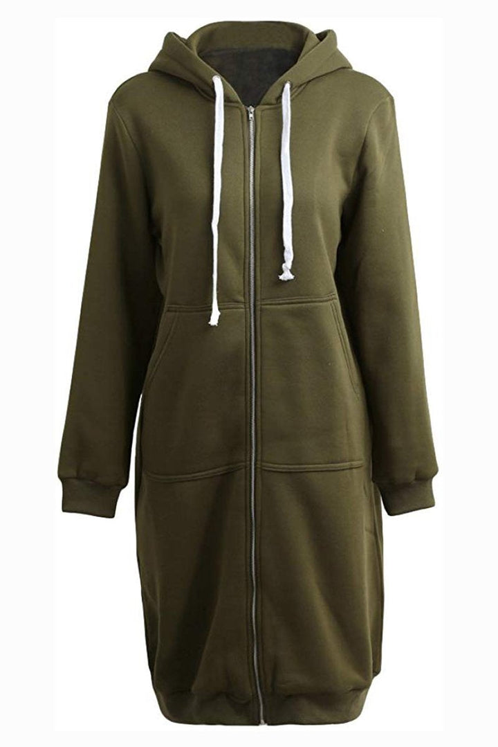 Sweat À Capuche Zippé Oversize Pour Femme | Coupe Longue