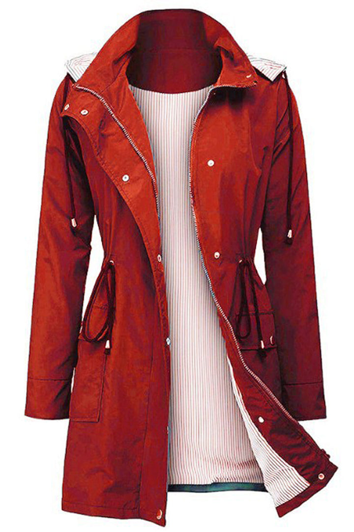 Coupe-Vent À Rayures Avec Capuche Pour Femme | Imperméable