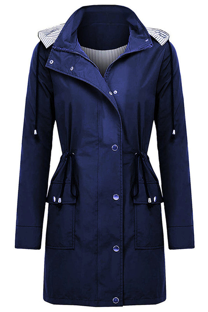 Coupe-Vent À Rayures Avec Capuche Pour Femme | Imperméable