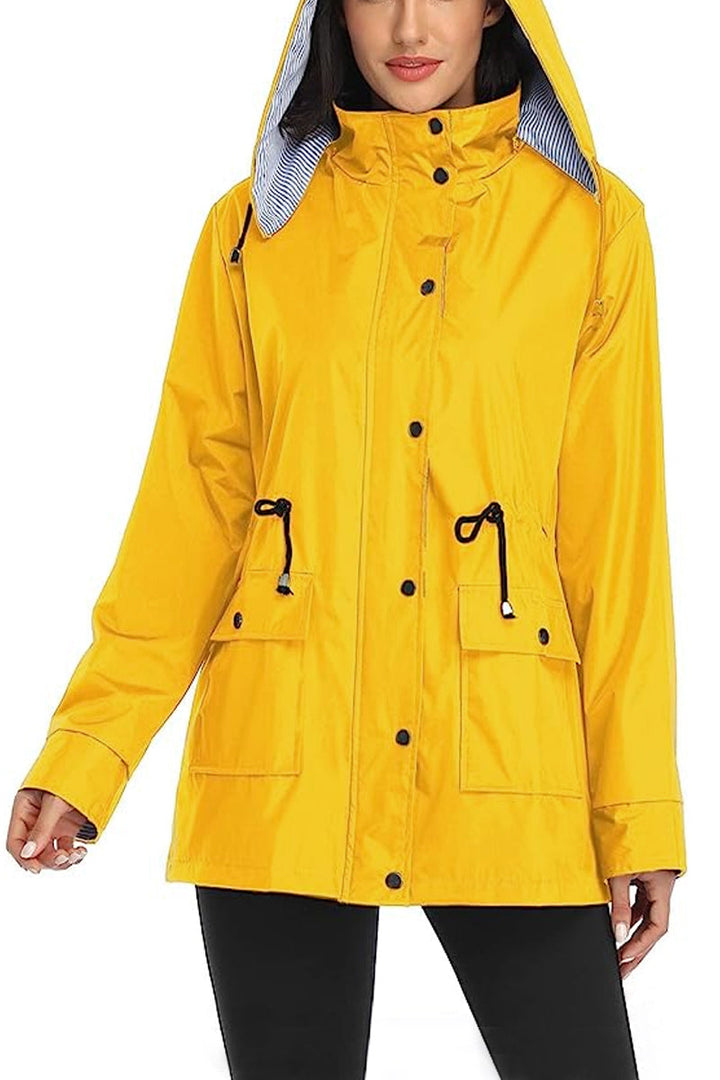 Coupe-Vent À Rayures Avec Capuche Pour Femme | Imperméable