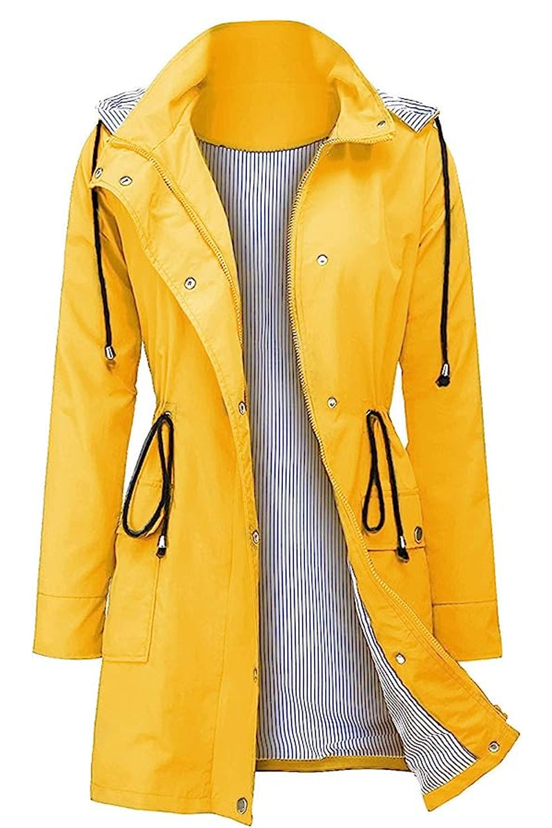 Coupe-Vent À Rayures Avec Capuche Pour Femme | Imperméable