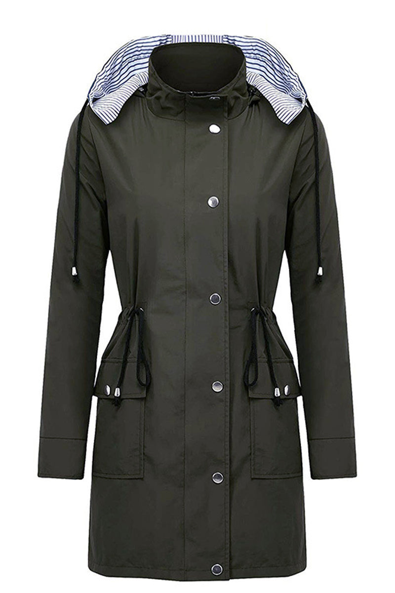 Coupe-Vent À Rayures Avec Capuche Pour Femme | Imperméable