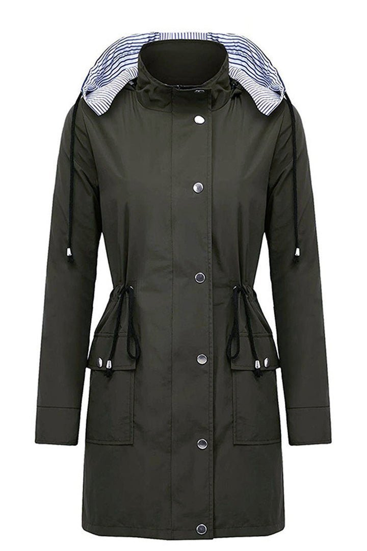 Coupe-Vent À Rayures Avec Capuche Pour Femme | Imperméable