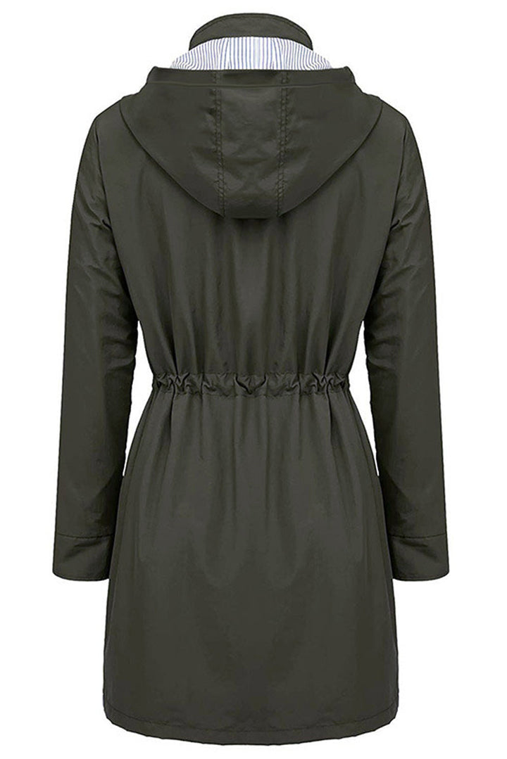 Coupe-Vent À Rayures Avec Capuche Pour Femme | Imperméable
