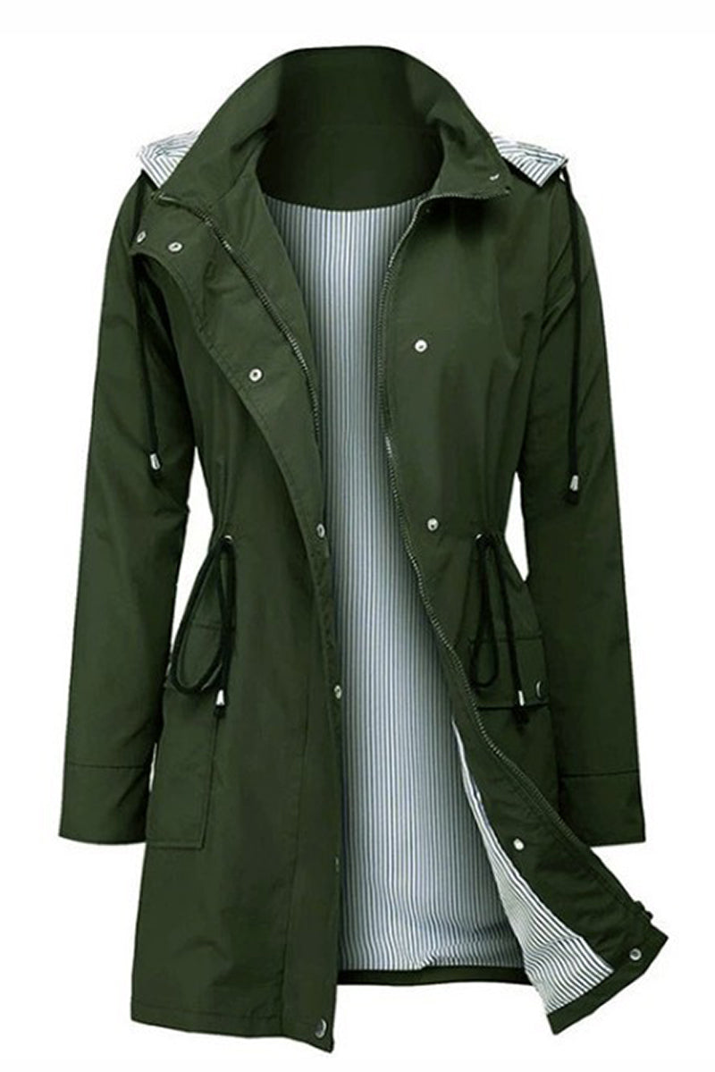 Coupe-Vent À Rayures Avec Capuche Pour Femme | Imperméable