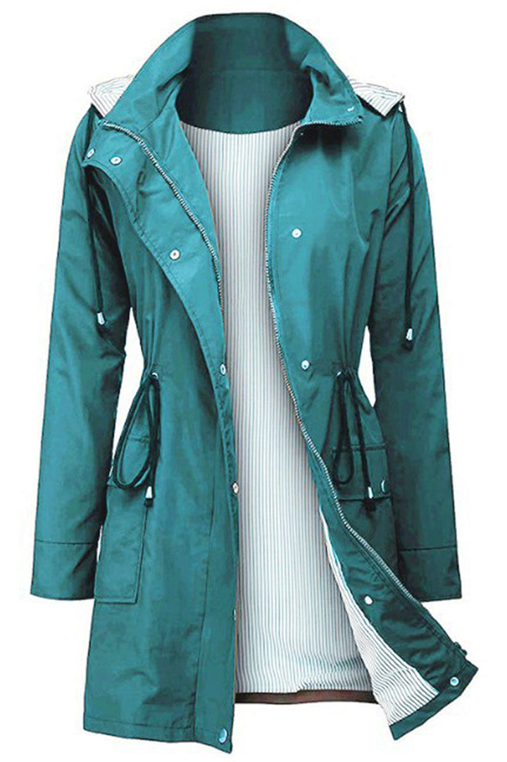 Coupe-Vent À Rayures Avec Capuche Pour Femme | Imperméable