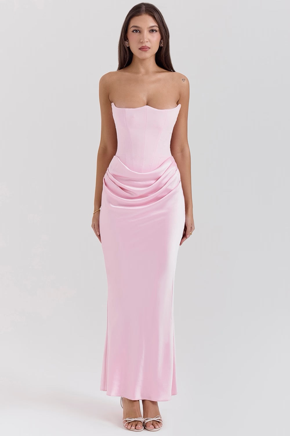 Robe Maxi Élegante Sans Bretelles pour Femmes