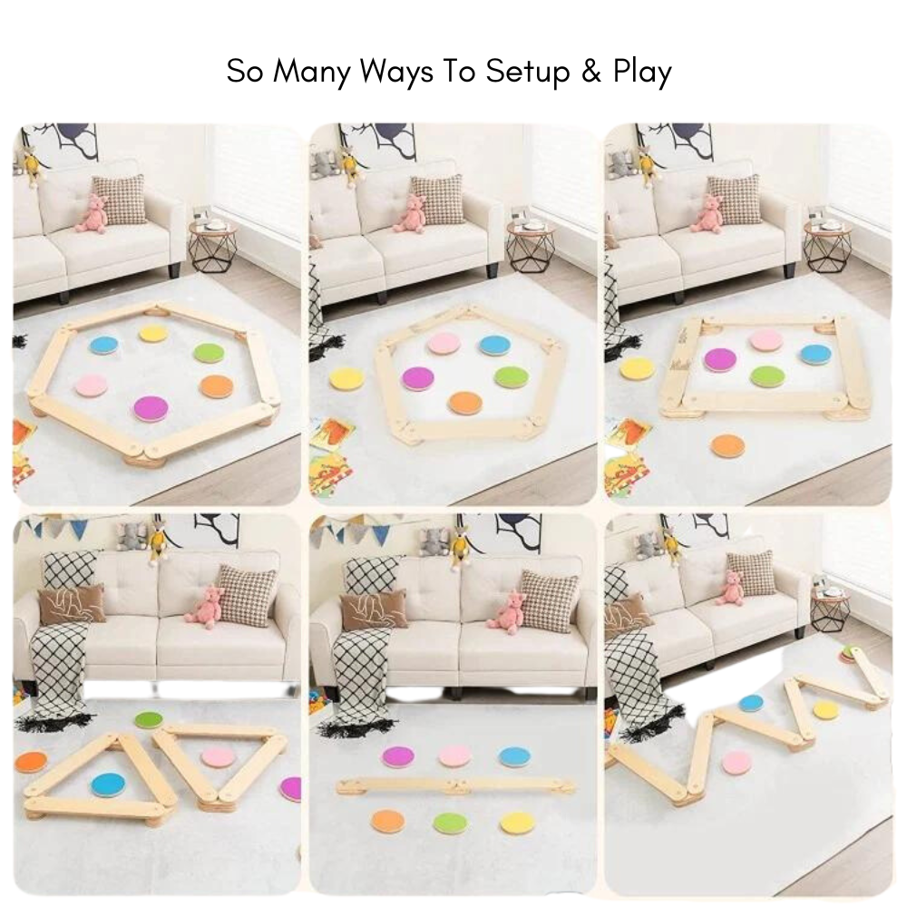 Parcours d'obstacles intérieur | Jeu de poutre d'équilibre pour enfants