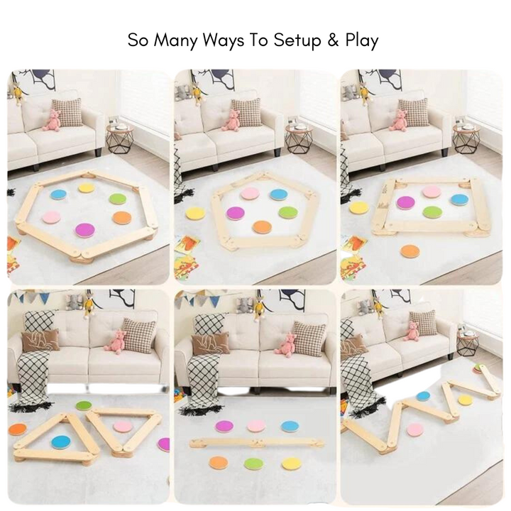 Parcours d'obstacles intérieur | Jeu de poutre d'équilibre pour enfants