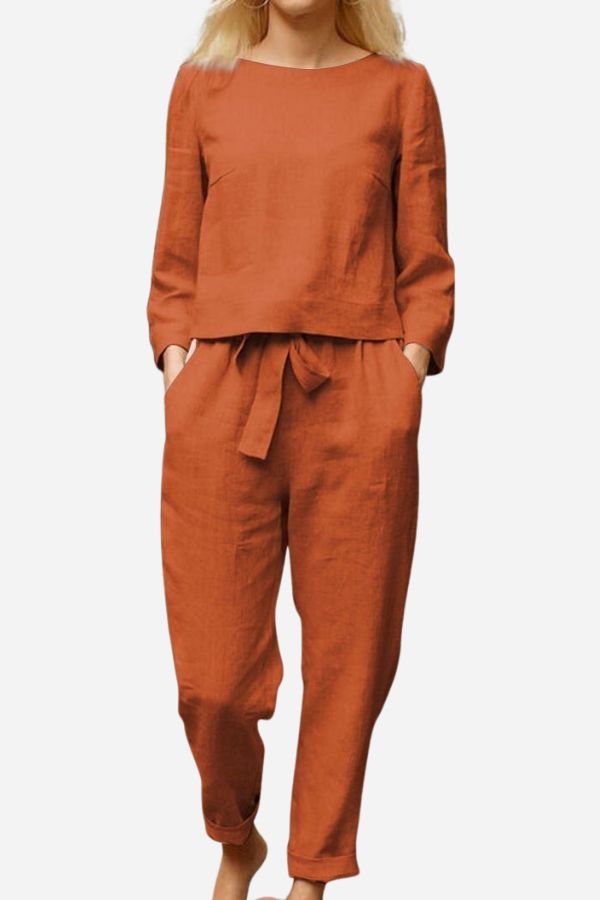 Ensemble Monochrome Élégant Pour Femme | Deux Pièces Légères